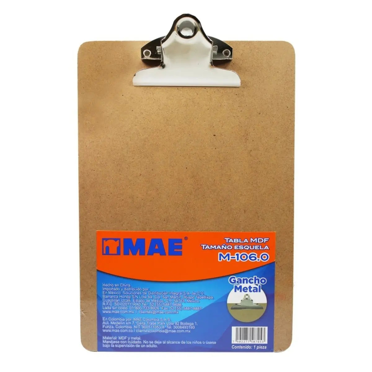 Tabla MDF esquela gancho metal MAE - Mae