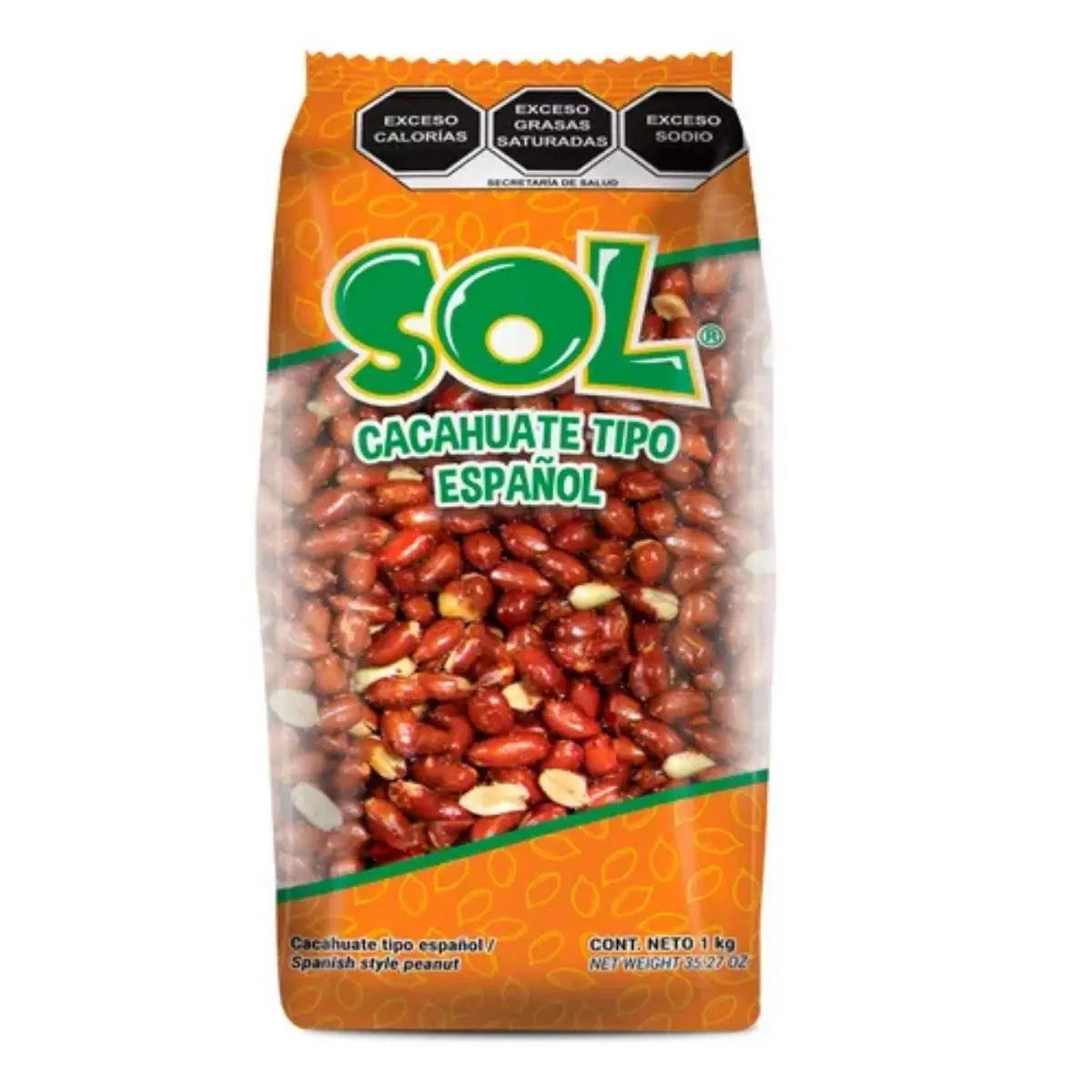 Cacahuate Español Botana Sol Snack Salado 1kg - Papas Sol - vista lateral