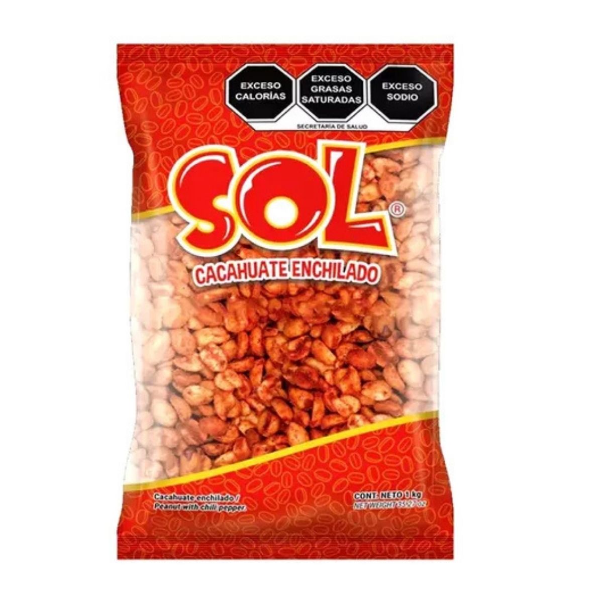 Cacahuate Enchilado Botanas Sol Snack Salado Enchilado 1 Kg