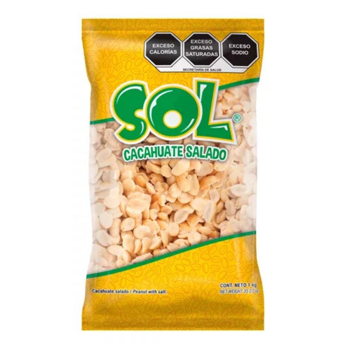 Cacahuate Salado Botanas Sol Snack Salado 1 Kg