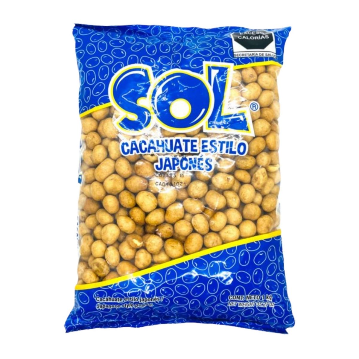 Cacahuate Japones Botana Sol Snack Crujiente Salado 1 Kg