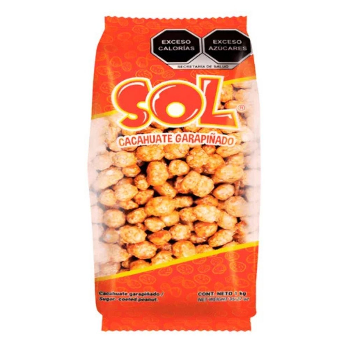 Cacahuates Garapiñados Natural Botanas Sol Snack Dulce 1kg