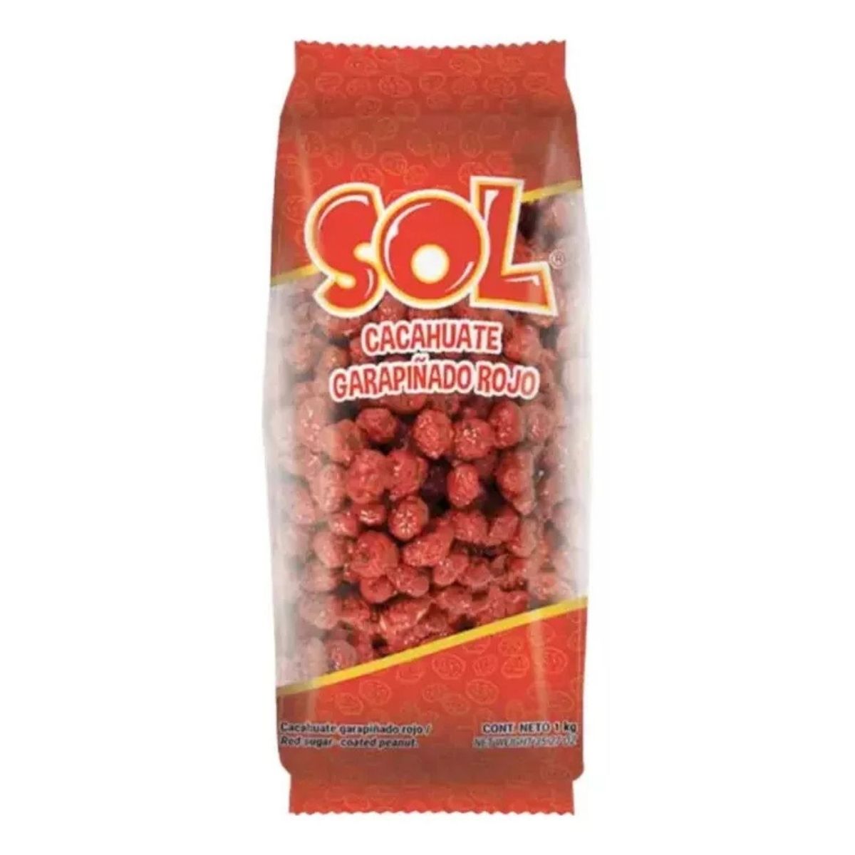 Cacahuates Garapiñados Rojo Botanas Sol Snack Dulce 1kg