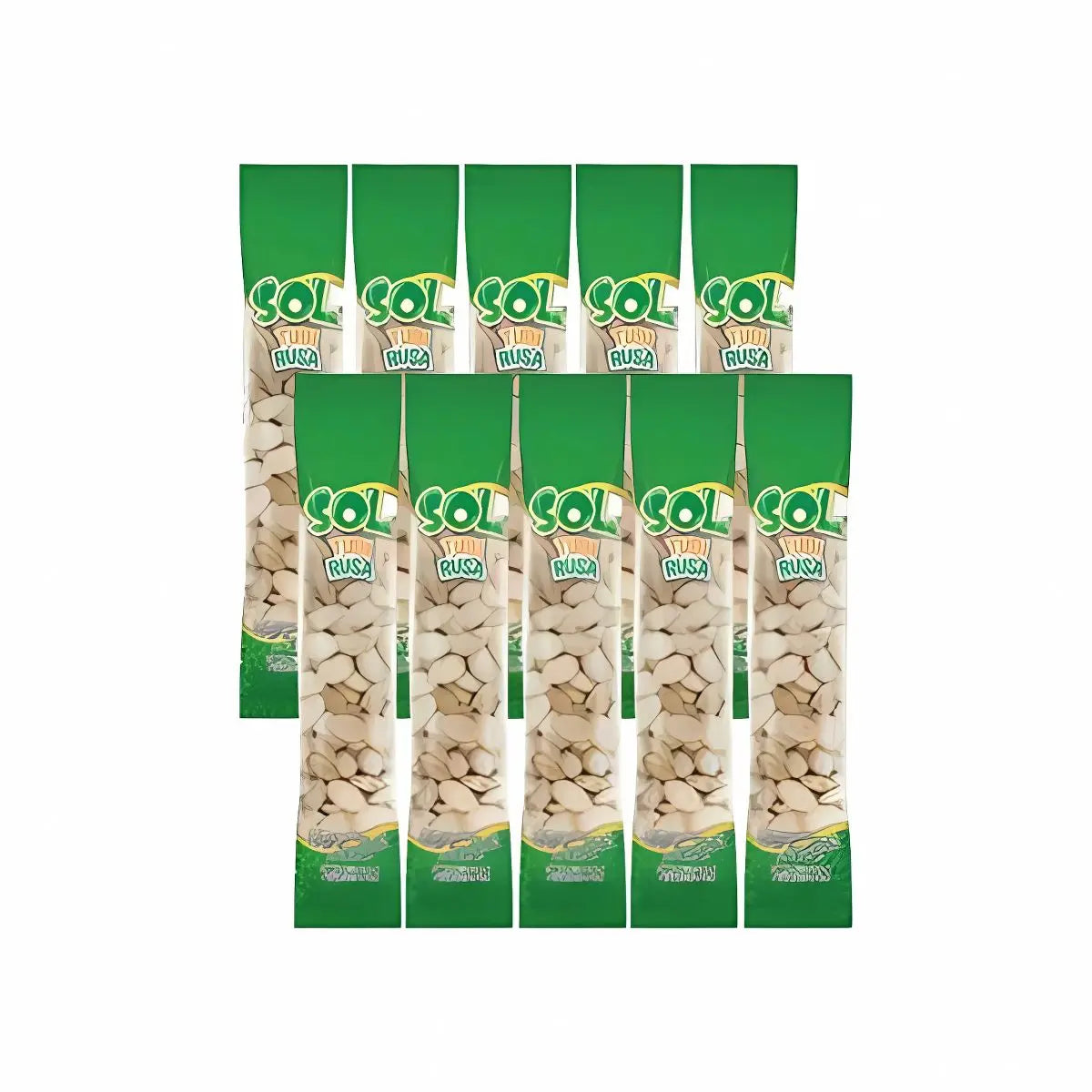 10pz Tubo Pepita Rusa Botana Sol Snack Salado 100gr C/u - Papas Sol