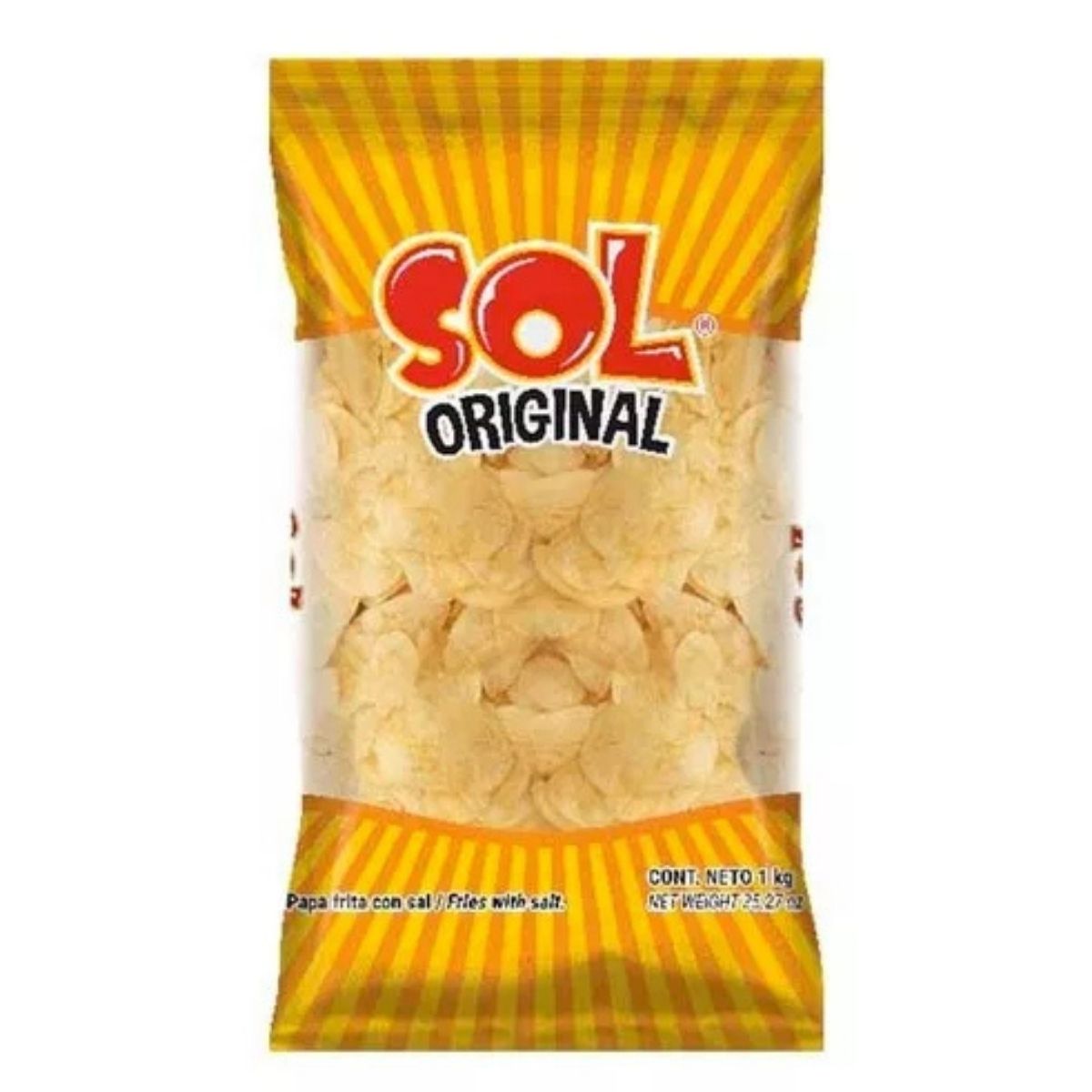 Papas Sol Sabor Original Botana Snack Salado Bolsa 1kg