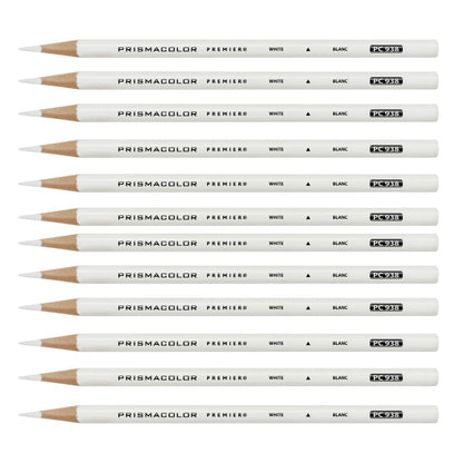 Lápices Prismacolor Profesional Color Blanco Lápiz Largo 12 piezas - MarchanteMX