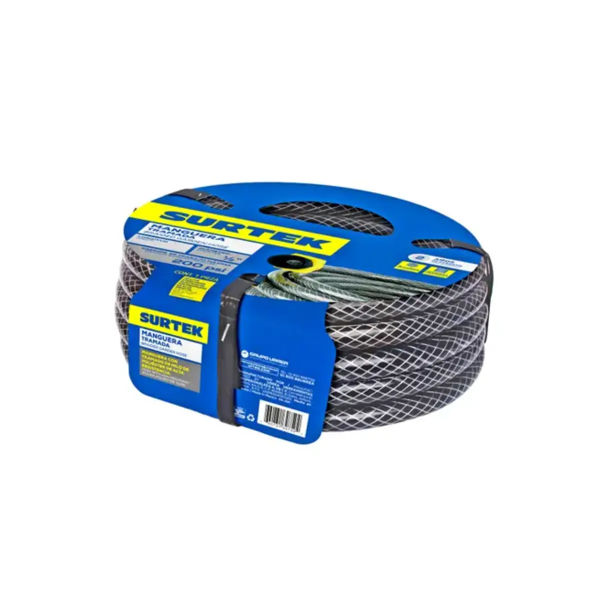 Manguera Jardín Surtek Tramada Gris Conector Plásticos 1/2" 20 m Surtek