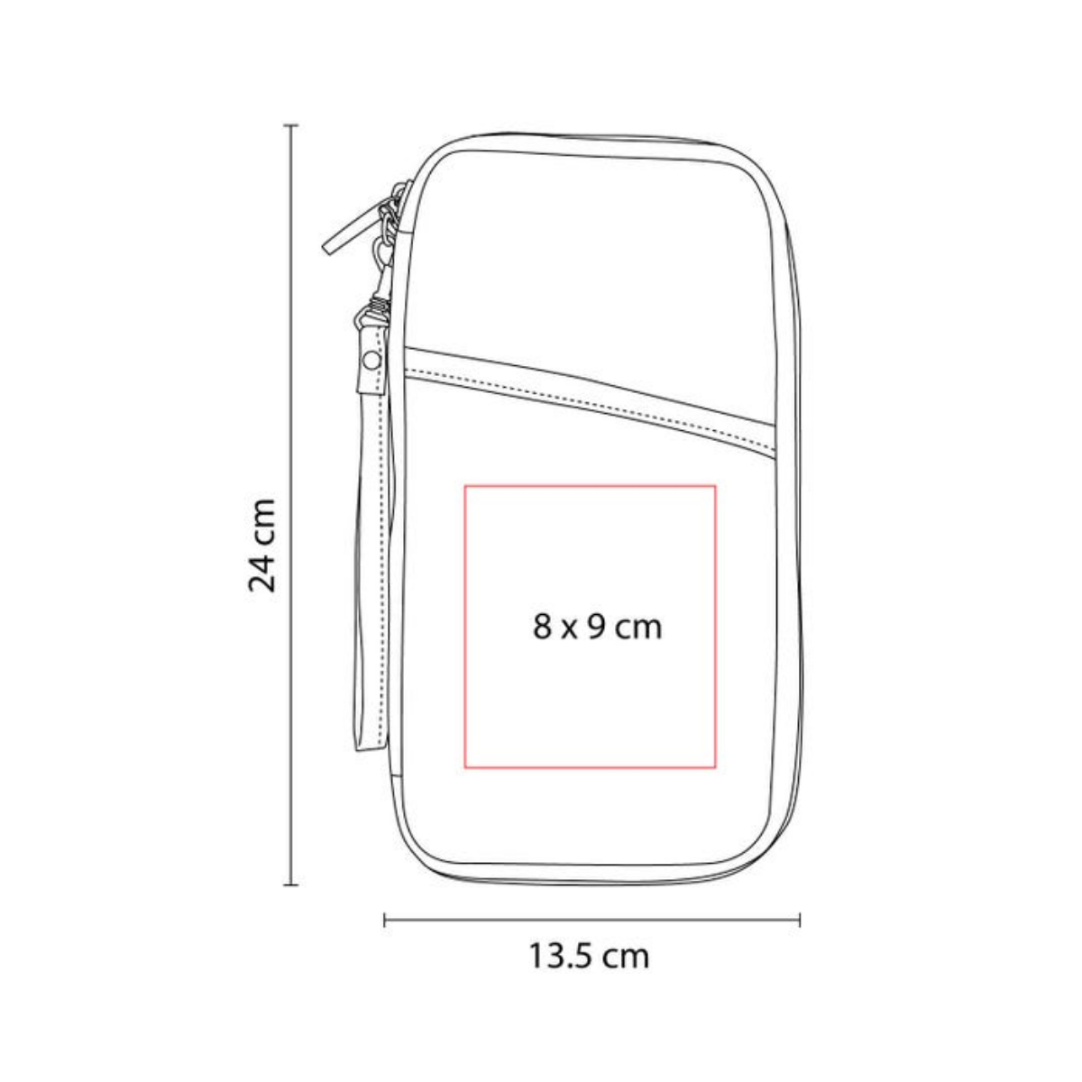 Porta Pasaporte Promoopcion Negro Viaje Poliester Serigrafia