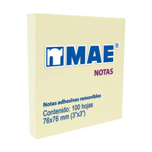 12pz Notas Adhesivas Mae 100h Removible Amarillo Pastel