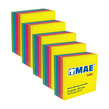 5 Blocks de notas adhesivas MAE 3x3 con 400 hojas
