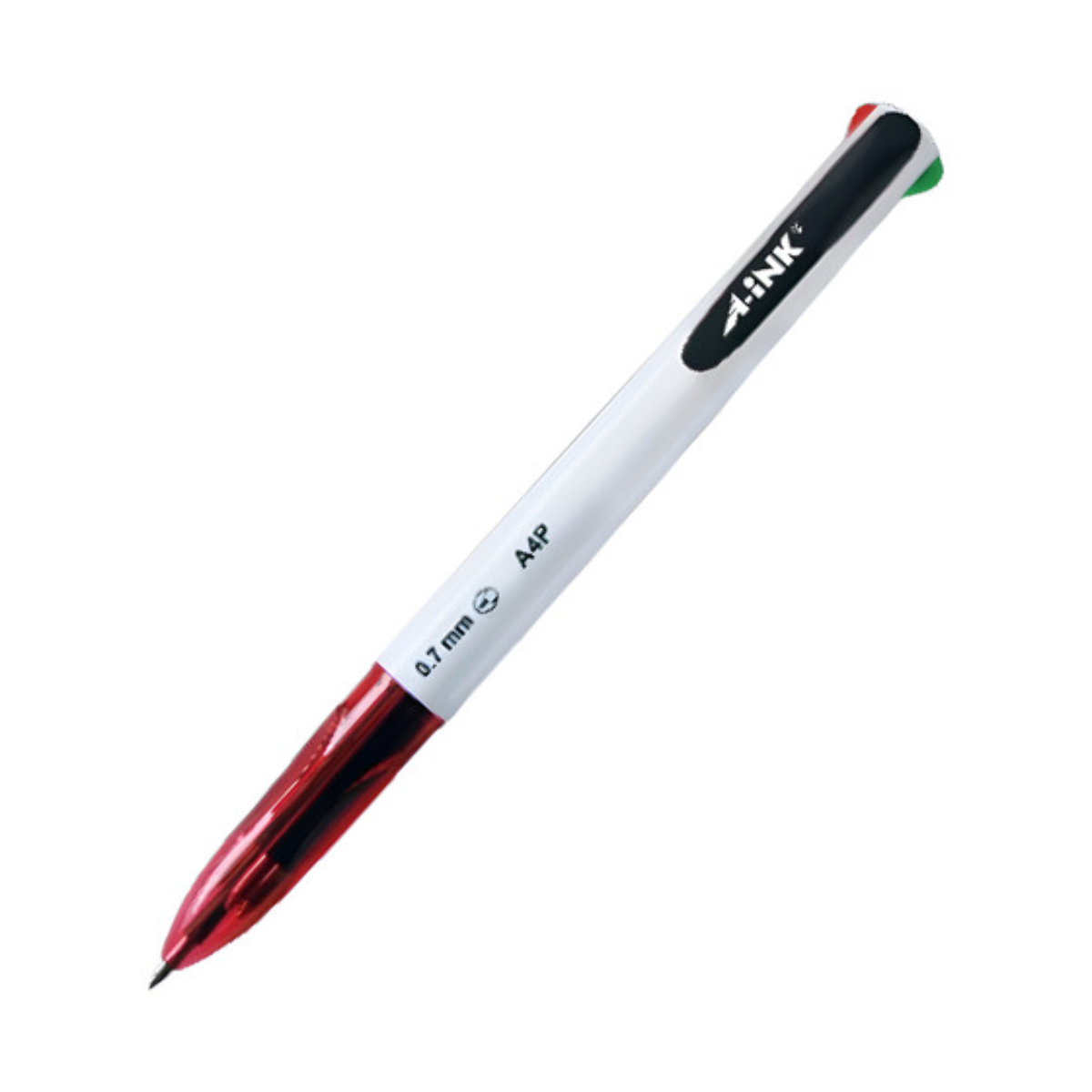 12 Boligrafo 4 Colores Retractil A-ink Punta Bala Pluma Blanco/rojo Azul/rojo/verde/negro