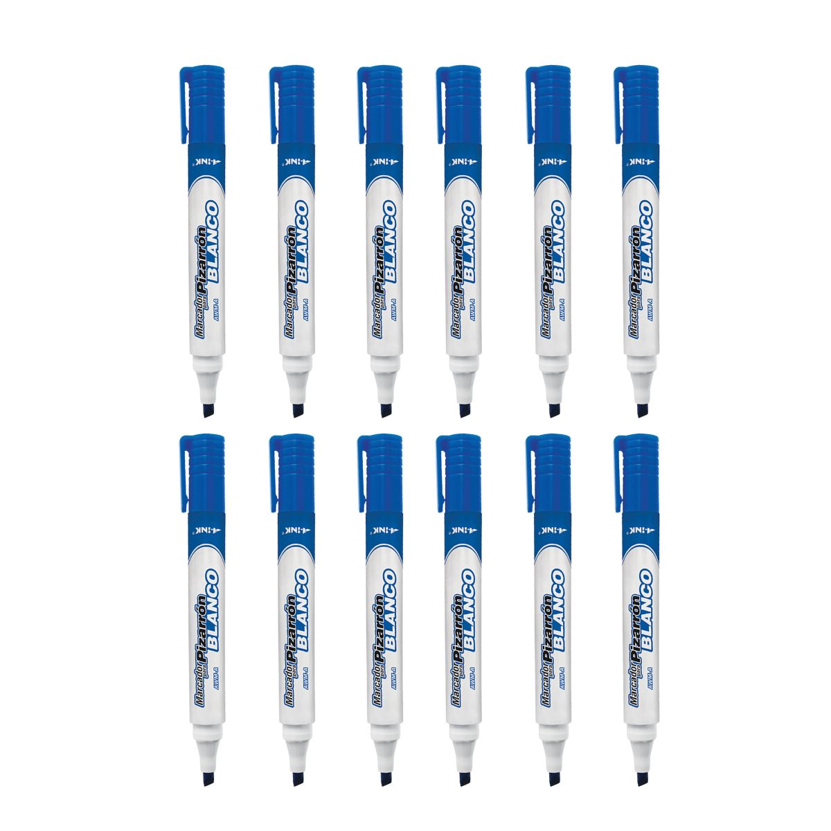 12 Marcador Pizarron A-ink Colores Punta Cincel Plumon