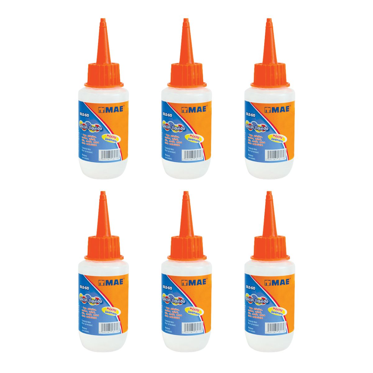 6pzs Silicon Liquido Transparente Mae 60ml Pegamento 45%