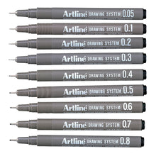 9pzs Estilografo Base Agua Artline Negro Grosor 0.05-0.8mm