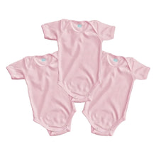 3pz Pañalero Liso Manga Corta Y Larga Ropa Bebé Color Rosa Claro