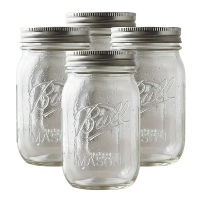 4pz Frasco Mason Jars Ball 16oz 473ml Boca Regular Vidrio Ball