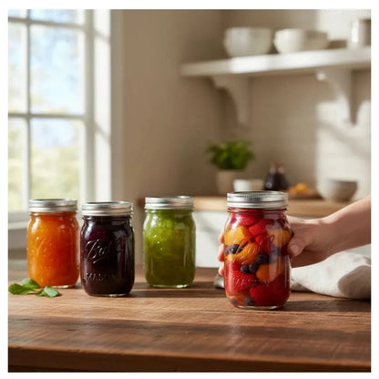 8pz Frasco Mason Jars Ball 16oz 473ml Boca Regular Vidrio Ball