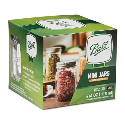 Mason Jar Ball 4 Oz Mini Tarros Almacenamiento 4 Piezas