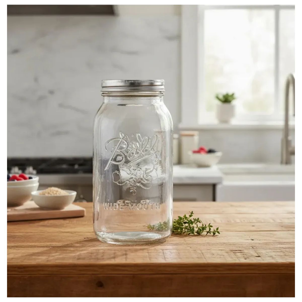 Frasco Vidrio Mason Jar Ball 64 Oz Boca Ancha Original 12pz
