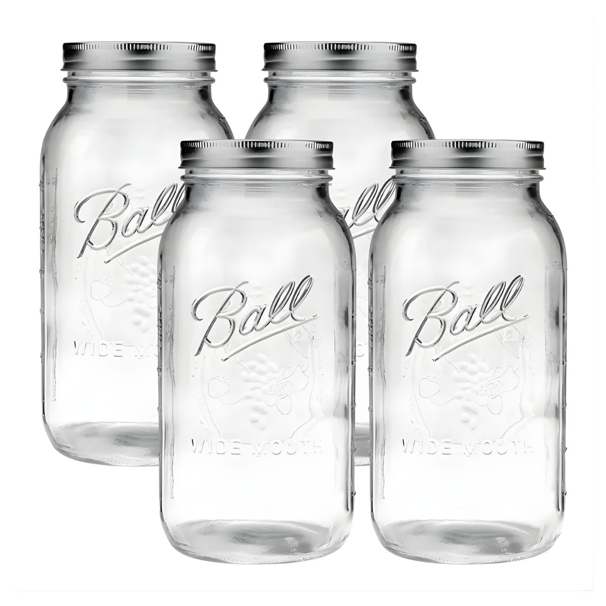 Frasco Vidrio Mason Jar Ball 64 Oz Boca Ancha Original 4pz Transparente Ball