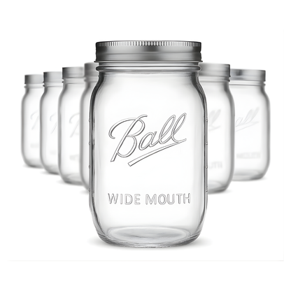 Frasco Vidrio Mason Jar Ball 64 Oz Boca Ancha Original 8pz Ball