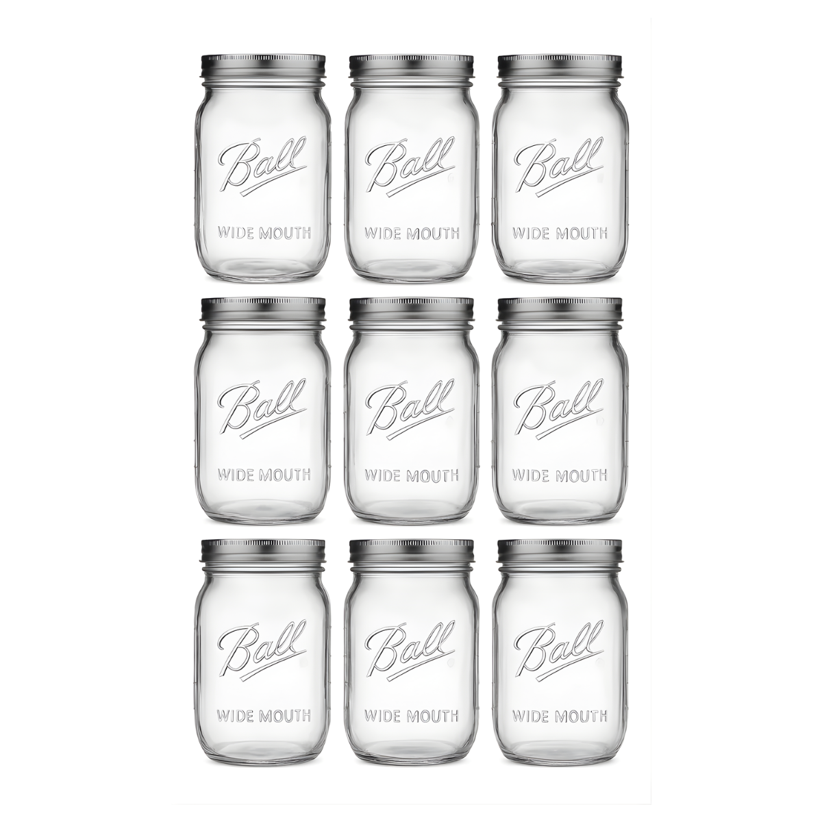 Frasco Vidrio Mason Jar Ball 64 Oz Boca Ancha Original 8pz Ball