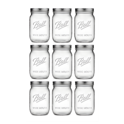 Frasco Vidrio Mason Jar Ball 64 Oz Boca Ancha Original 8pz Ball