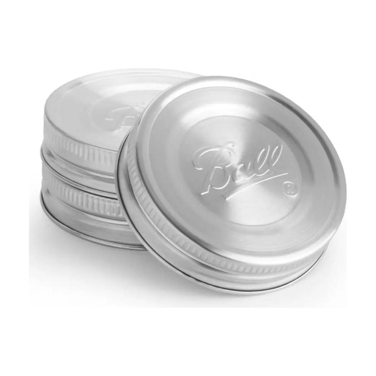 Caja 3pz Tapas De Acero Inoxidable Ball Boca Regular - Plateado - Tapa