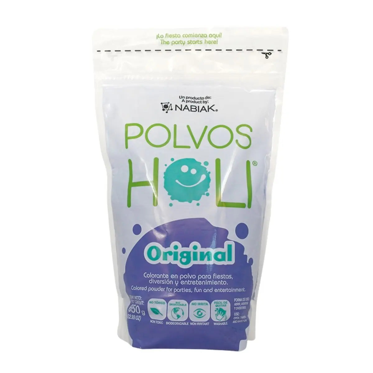 Polvos Holi Maxibolsa Original Morado 650gr Polvos Holi