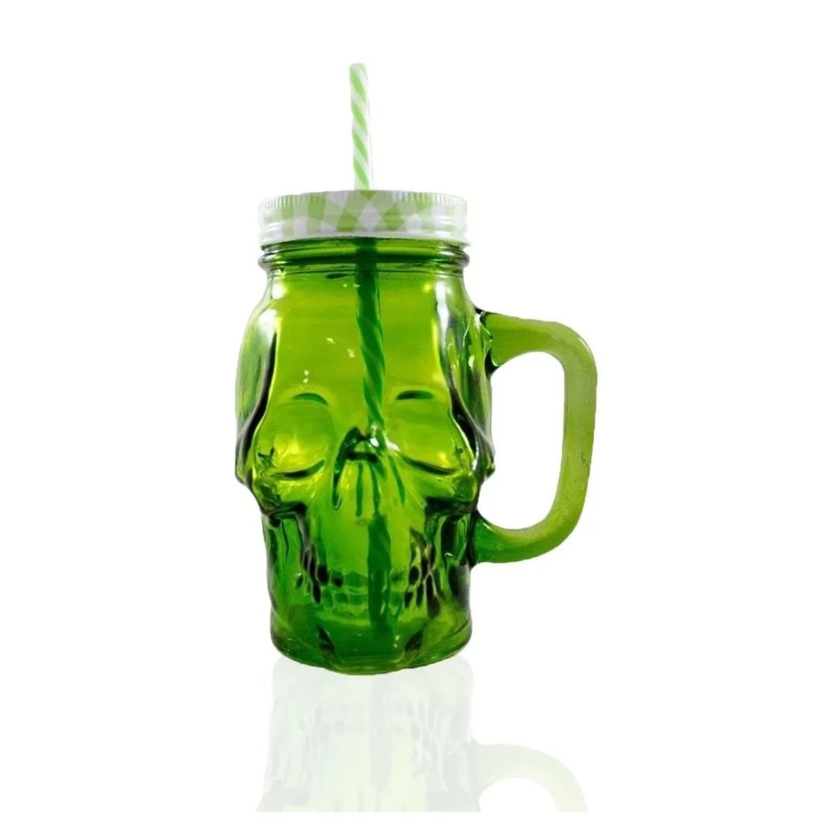 3pz Tarros Calavera Vaso Frasco Vidrio Mason Jars Color Verde