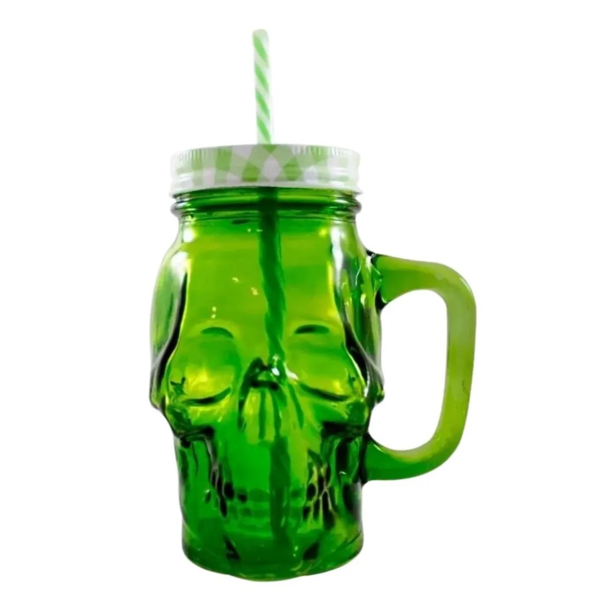 Mason Jar Tarro Vaso Calavera Skull Frasco Verde 6 Pz