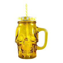 Mason Jar Tarro Vaso Calavera Skull Frasco Amarillo 6 Pz
