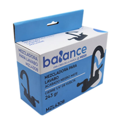 Mezcladora Lavabo Meer Negro Mate