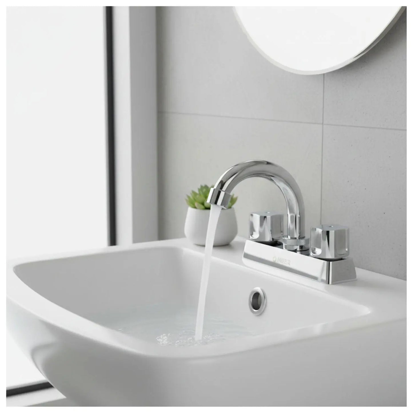 Meer Mezcladora Lavabo 4" Cierre 1/4 de Vuelta MASTER 24PZ - CNX - accesorios