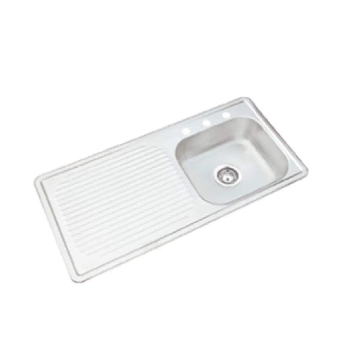 Meer Tarja Sencilla Empotrar Escurridero Izquierdo 100×50×15 cm Acero Inoxidable - CNX - vista lateral