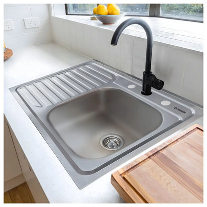Meer Tarja Sencilla Sobreponer Escurridero Izquierdo 80×50×15 Calibre 14 MASTER 5PZ - CNX - vista trasera