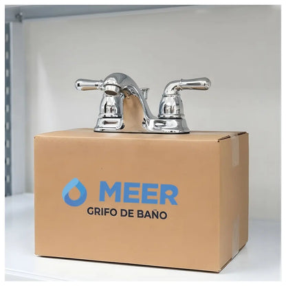 Mezcladora Lavabo Meer Color Plateado 4" Cuerpo de Laton 6PZ - CNX