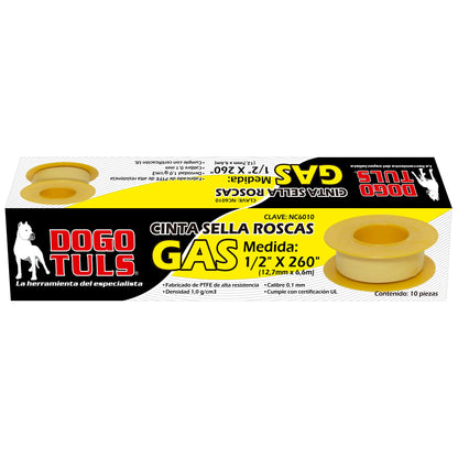 Cinta Sella Roscas Dogotuls 1/2" x 260" para Gas