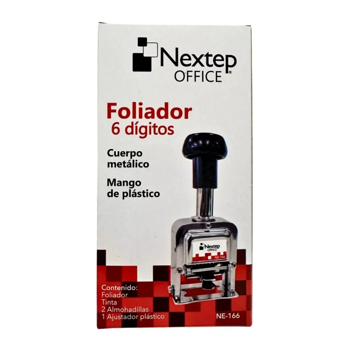 Foliador 6 Digitos Nextep Automatico Metal Tinta Negra