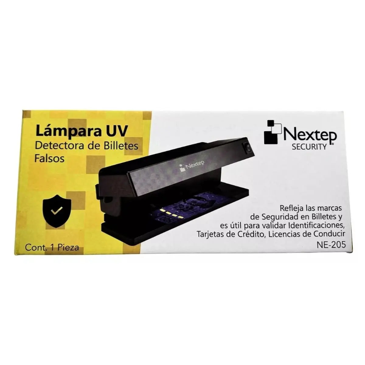 Lampara Uv Detectora Billetes Falsos Nextep Luz Negra - Nextep - vista lateral