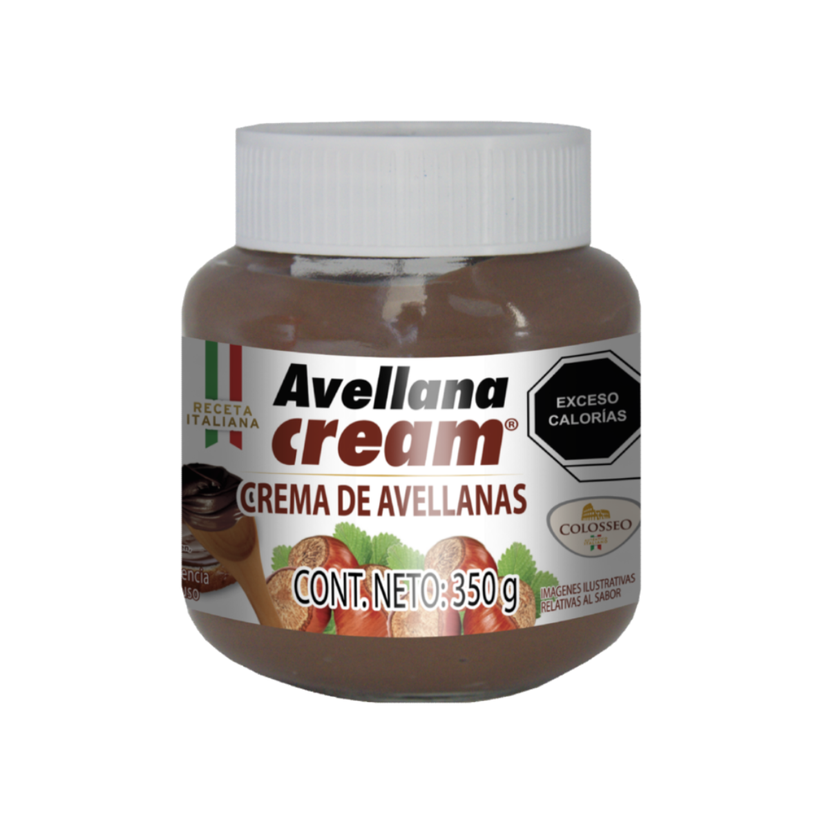 Crema Avellana Colosseo Italiano Chocolate Frasco 350g