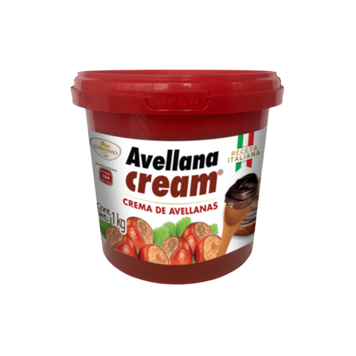 Crema Avellana Colosseo Italiano Chocolate Cubeta 1 Kg