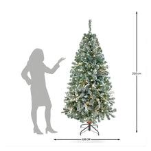 Arbol Navidad Naviplastic Vermont Nevado 300 Luces Led 220cm Color Verde - Offiland - vista lateral
