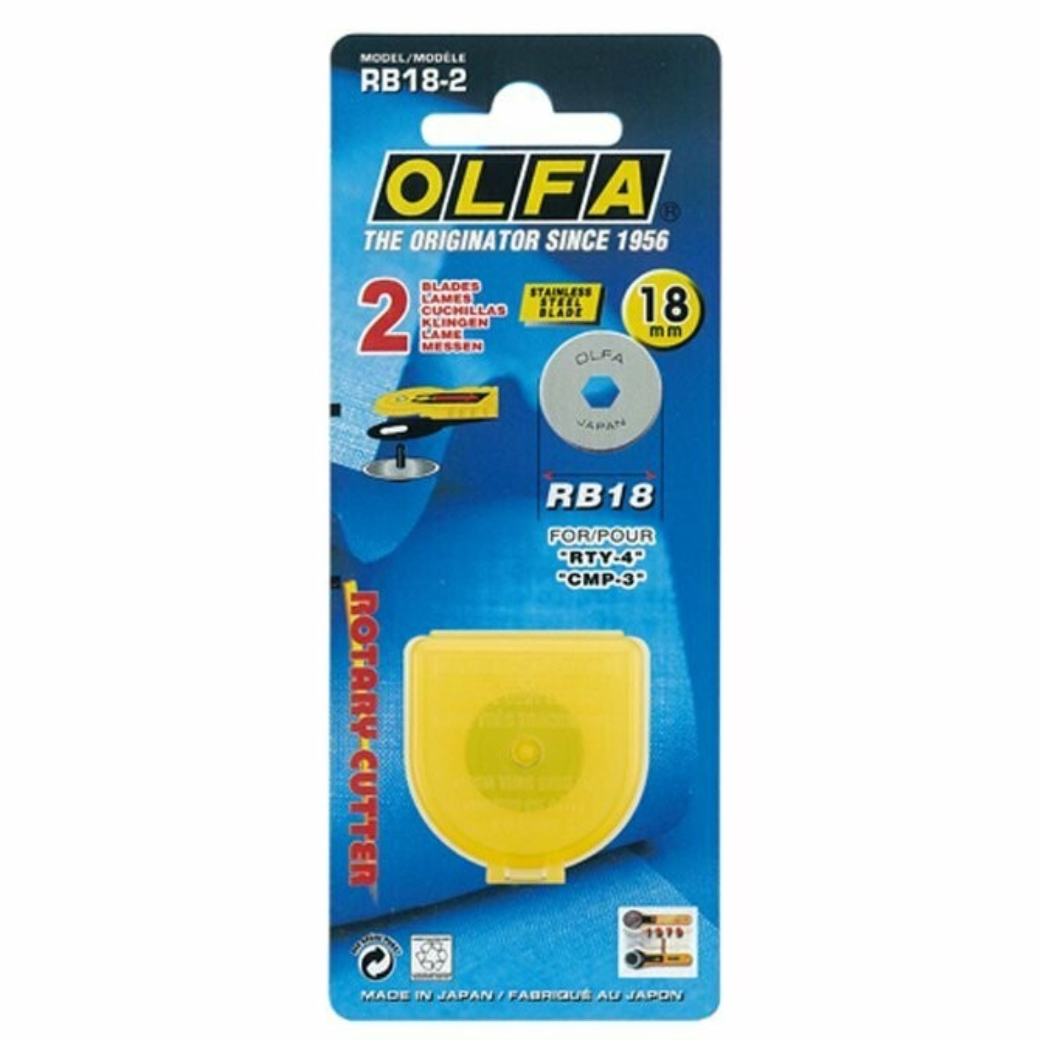 2pz Cuchillas Rotatorias Olfa 18 mm con Estuche
