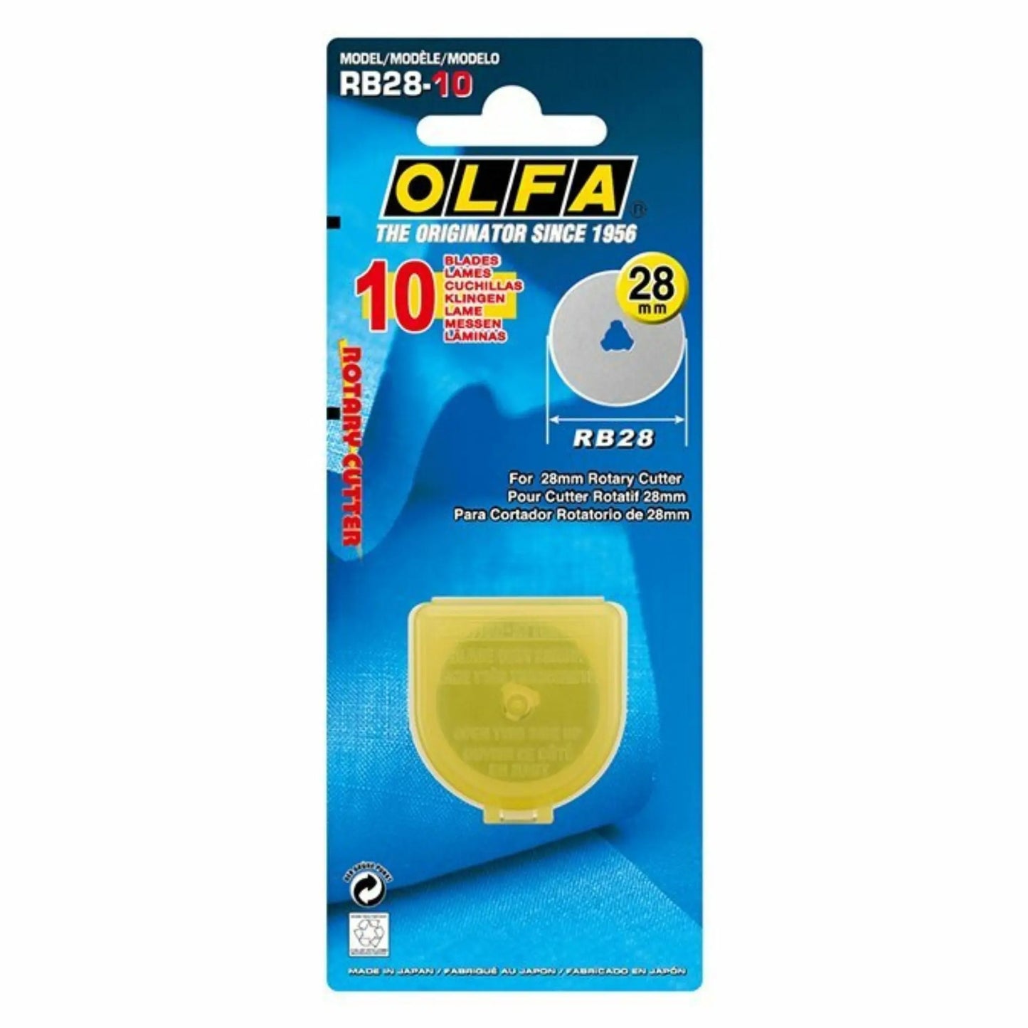 10 Cuchillas Rotatorias Olfa 28mm con Estuche Olfa