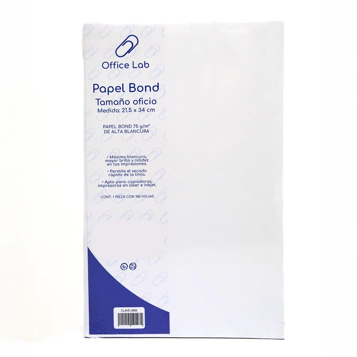 PAPEL BOND 100 HOJAS OFICIO 75 g - Office Lab