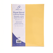100 Hojas Papel Bond Office Lab Carta Colores Pastel 75gr