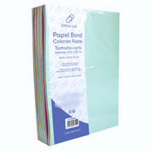 500 Hojas Papel Bond Office Lab Carta Colores Pastel 75gr