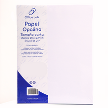 100 Hojas Papel Opalina Office Lab Tamaño Carta 125gr