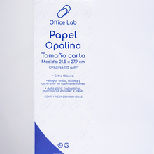 100 Hojas Papel Opalina Office Lab Tamaño Carta 125gr